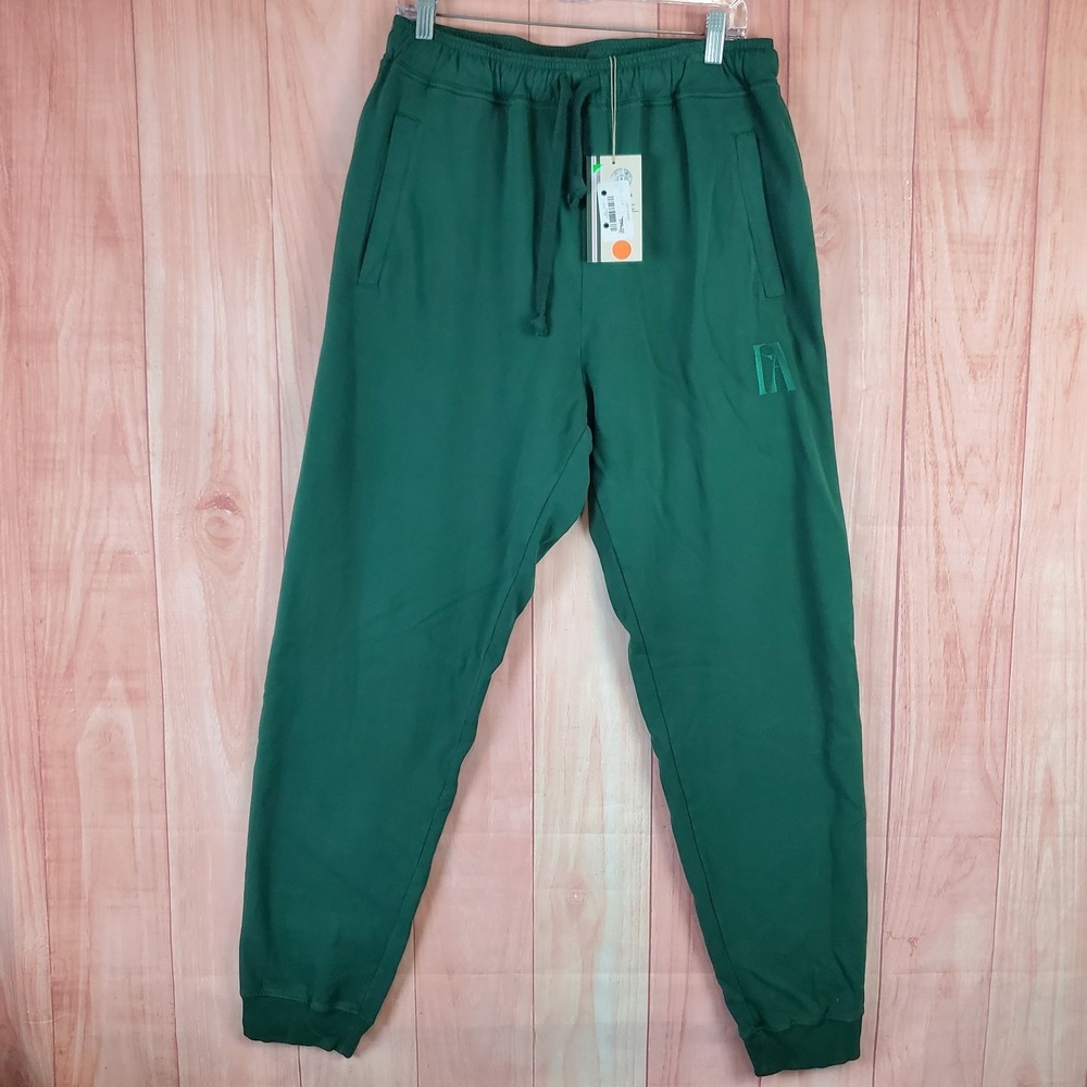 Fore All Jogger Sweatpants Men Large Green Fleece Lined Pockets Drawstring Waist
